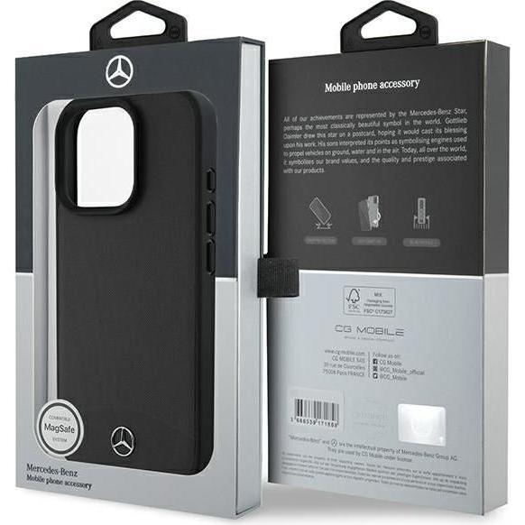 Thumbnail - Mercedes MEHMP16L23RBARK iPhone 16 Pro 6.3" czarny/black hardcase Textured And Plain Leather MagSafe (Apple iPhone 16 Pr...