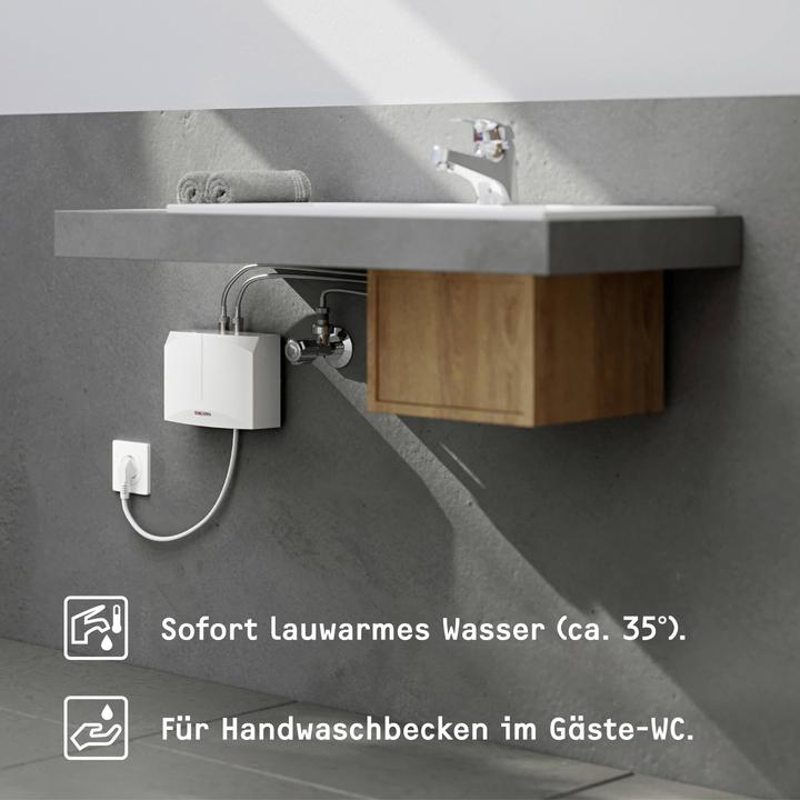 Produktbild Stiebel Eltron DHM 3 Mini Durchlauferhitzer nur fürs Handwaschbecken, 3,5 kW, mit Stecker, VDE geprüft