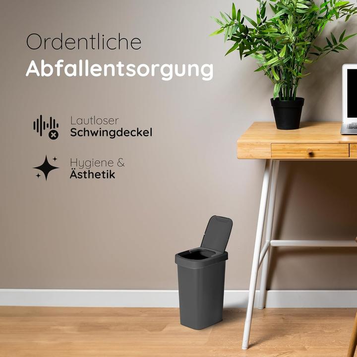 Image du produit Novaliv Mülleimer 10L mit 2in1 Deckel, Klappdeckel & Schwingdeckel, Stilvoller Anti-Geruch Abfalleim (10 l)