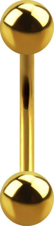 Immagine prodotto Star Piercing Banana placcata oro con due sfere (senza ottone, Acciaio chirurgico 316L)