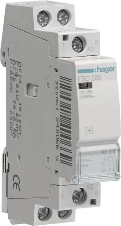 Produktbild Hager ESC225. Kontakt Strombelastbarkeit: 25 A, Kabelquerschnitt: 1/10 mm², Temperaturbereich in Betrieb: