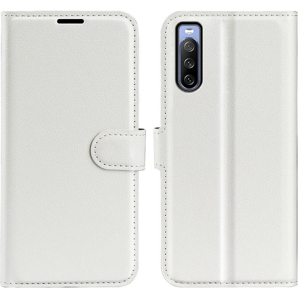 Cover-Discount Sony Xperia 10 IV - Leder Etui Hülle weiss (Sony Xperia 10 IV), Smartphone Hülle, Weiss