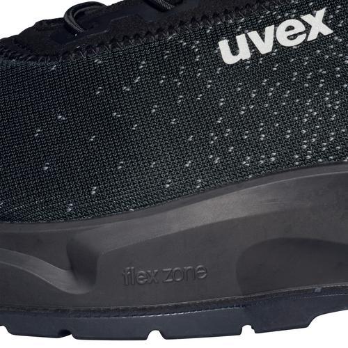 Actual product image Uvex 1 x-craft low shoes S1 PL 68081 black, green width 10 size 42 (S1P, 42)