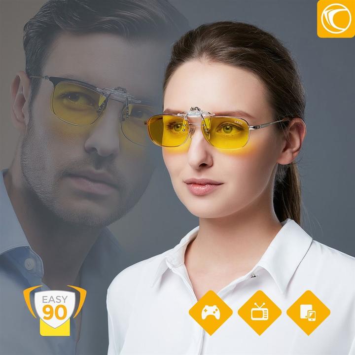 Actual product image Prisma Blue light filter glasses model CLiP-ON PRO99