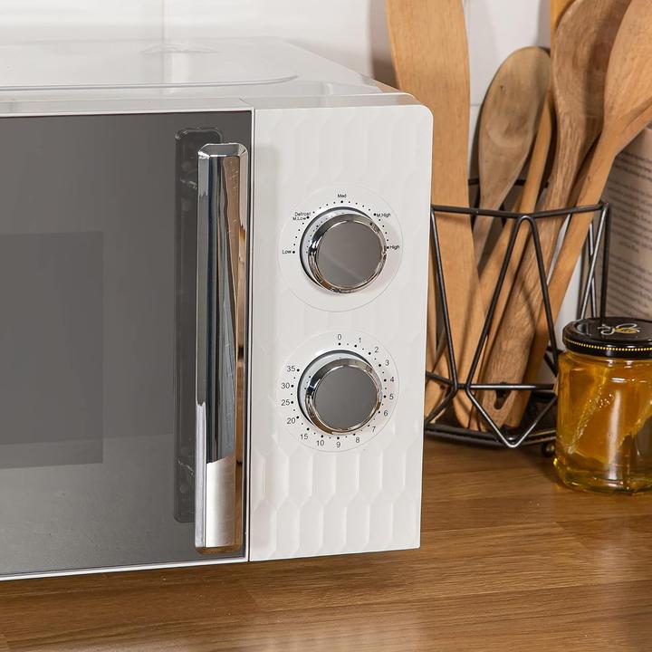 Actual product image Russell Hobbs Manual Microwave with Honeycomb Design, 5 Power Levels, Defrost Setting, Integrated Timer (17 l)