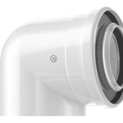 Bosch Home Comfort, Rohrverbindungstechnik, DN80/125 - 87° bøjning - Balanceret aftraek (Doppelnippel)