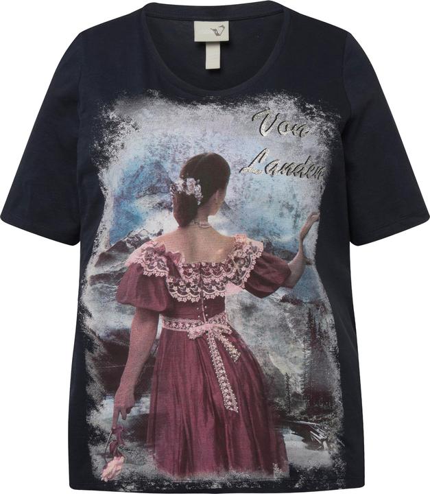 Image du produit Ulla Popken T-shirt à motif style tyrolien, coupe Classic à col rond et manches courtes (50, 52)
