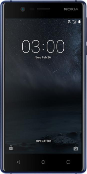 Nokia 3 (16 Go, Bleu tempéré, 5", Double SIM hybride, 8 Mpx, 4G)