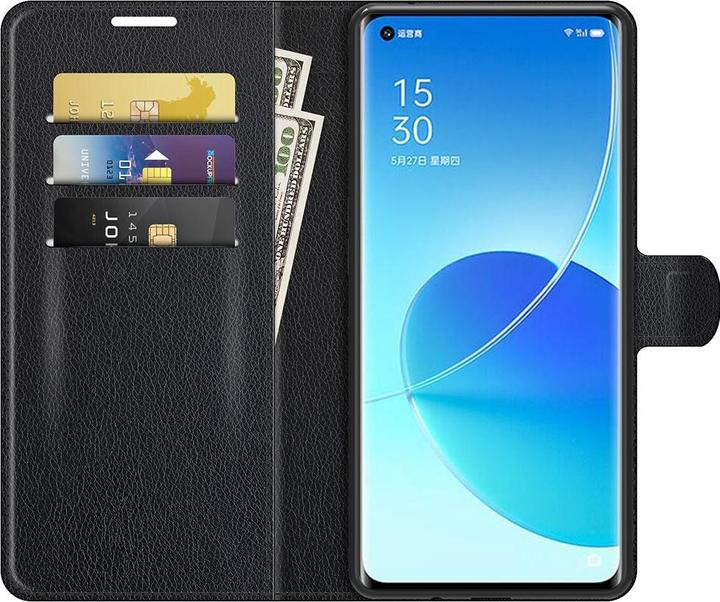 Actual product image Cover-Discount OPPO Reno6 Pro - leather case cover black (Oppo Reno 6 Pro 5G)