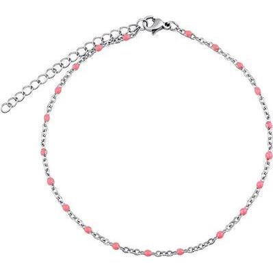 Silvego, Fussschmuck, Steel leg chain - pink KMM1743, (Edelstahl)