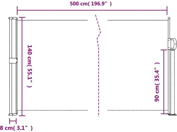 Actual product image vidaXL Extendable side awning (5 m)