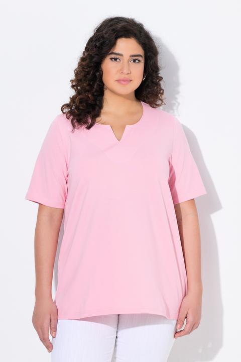 Immagine prodotto Ulla Popken T-shirt dal taglio svasato con scollo a tunica e mezze maniche (42, 44)