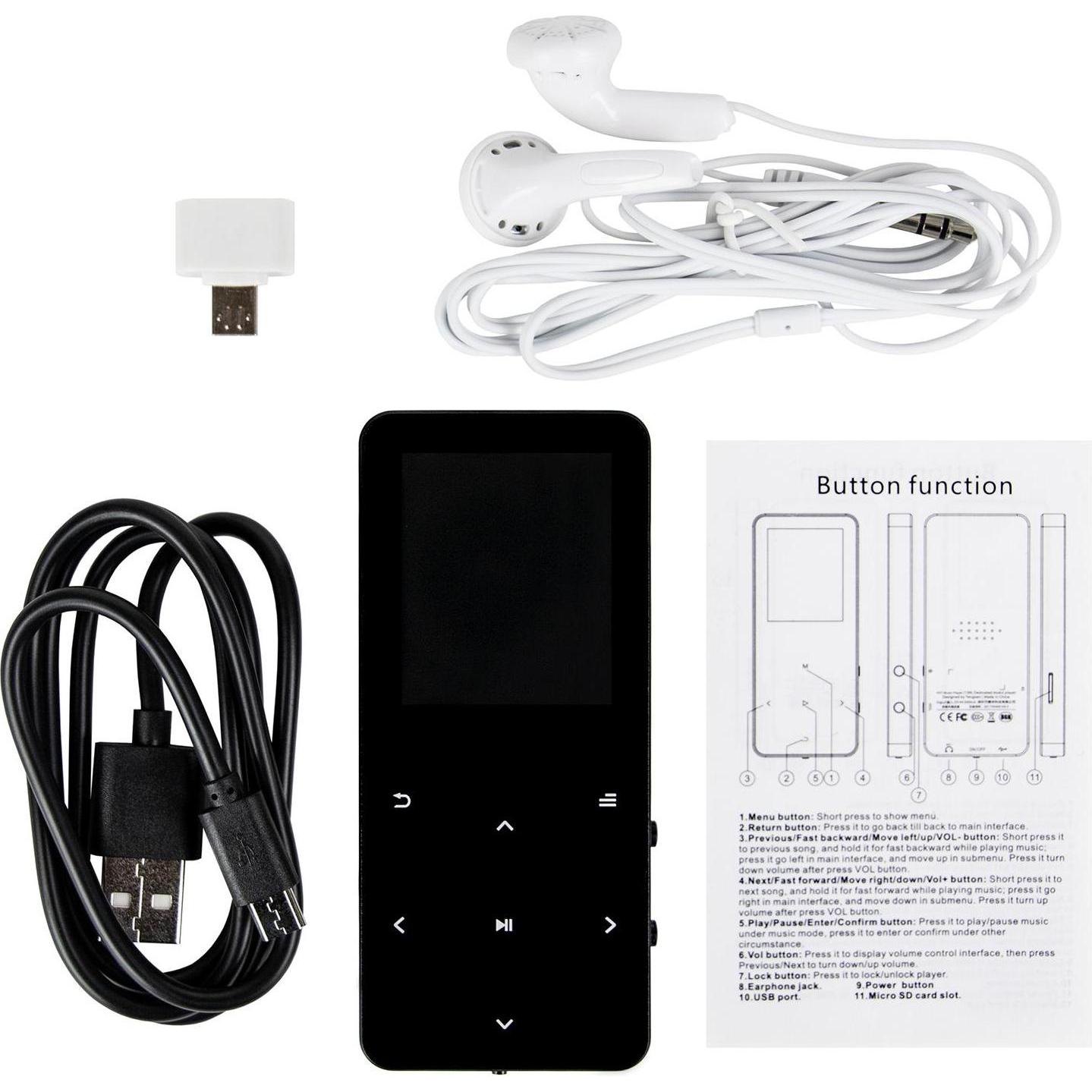 Thumbnail - JTI MP3-Player mit Bluetooth und Lautsprecher (16 GB), MP3 Player + Portable Audiogeräte, Schwarz