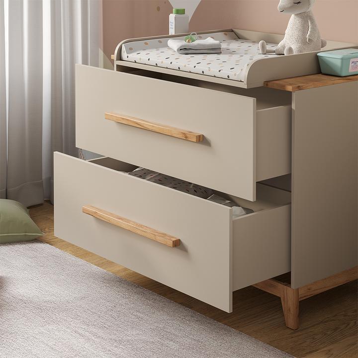 Actual product image Vicco Changing table Malia, Cashmere/Artisan, 108 x 98 cm with 2 drawers