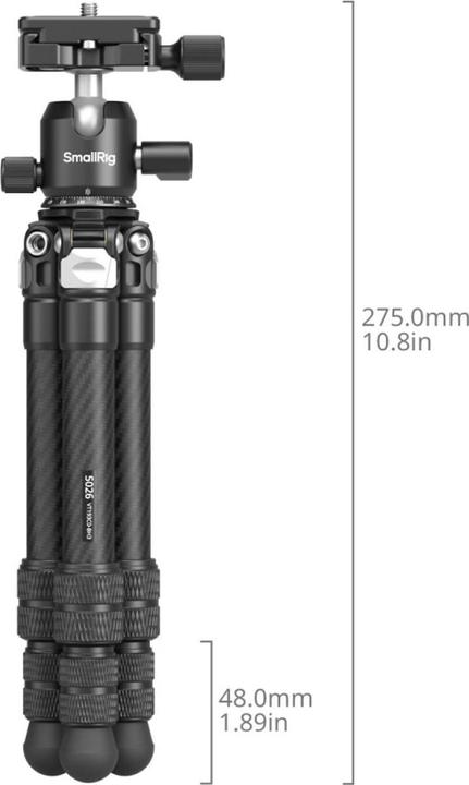Productafbeelding SmallRig Carbon Fiber Pocket Tripod Kit 5026 (Koolstof, Metaal)