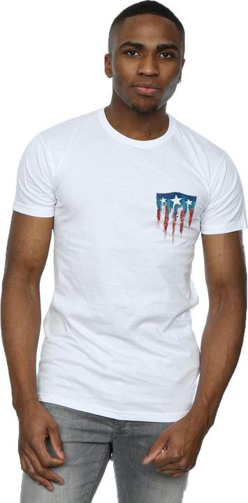 Produktbild Captain America Splatter Schild Faux Tasche TShirt (XXL)