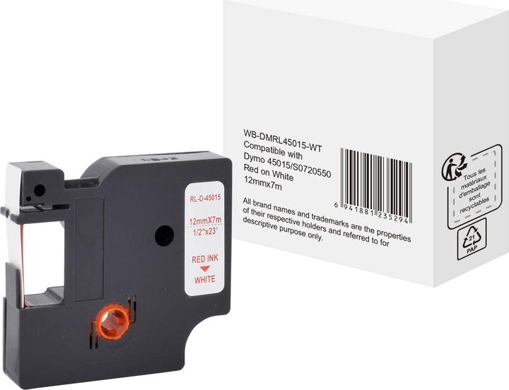 Actual product image Markenlos Writing tape 5DY45015-WT ABS red (1.20 cm, Multicoloured)