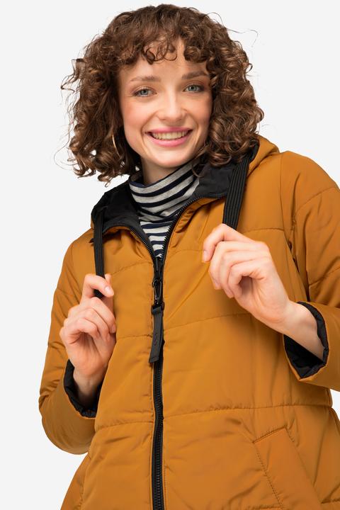 Produktbild Laurasøn Wende Long-Steppjacke, Kapuze, 2-Wege-Zipper, Daunenoptik-Wattierung, fällt kleiner aus (M)