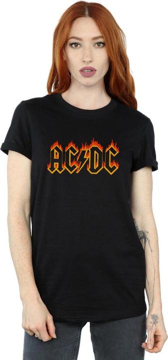 Produktbild AC/DC Flames Logo Baumwolle Boyfriend TShirt (L)