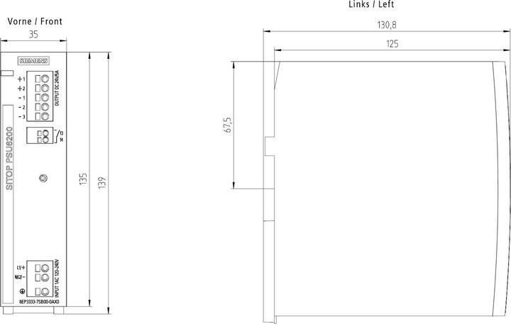 Produktbild Siemens DIN Rail Power Supply 24V 5A 120W