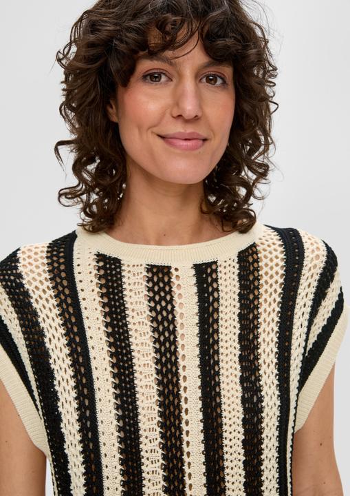 Produktbild s.Oliver Strickpullunder Ärmelloses Stricktop aus Baumwolle mit überschnittenen Schultern (46)