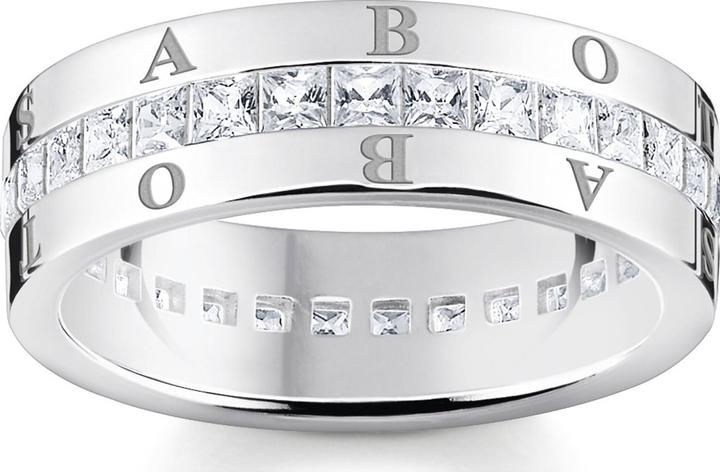 Immagine prodotto Thomas Sabo Anello a fascia con pietre bianche e pavé d'argento (54, 925 Argento)