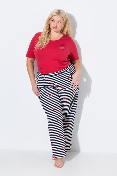 Produktbild Ulla Popken Pyjamahose, uni / Herzen, langes Bein (42, 44)