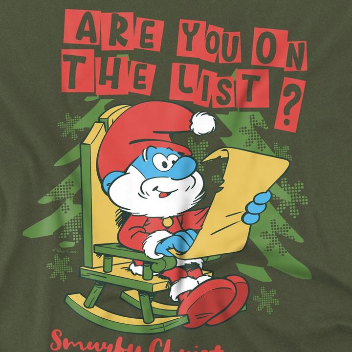 Produktbild The Smurfs Are You On The List TShirt weihnachtliches Design (M)