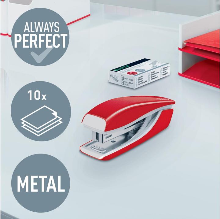 Actual product image Leitz Mini NeXXt WOW stapler red metallic (10 Sheets)