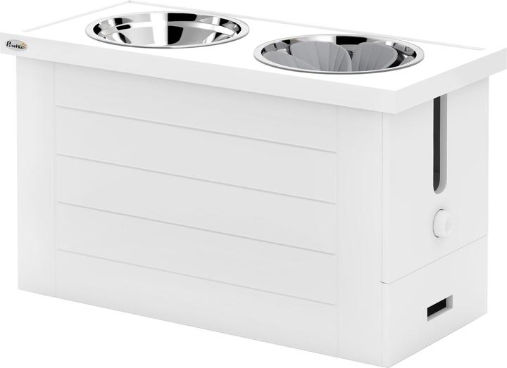 PawHut Hundenapf MDF, Stahl Weiss