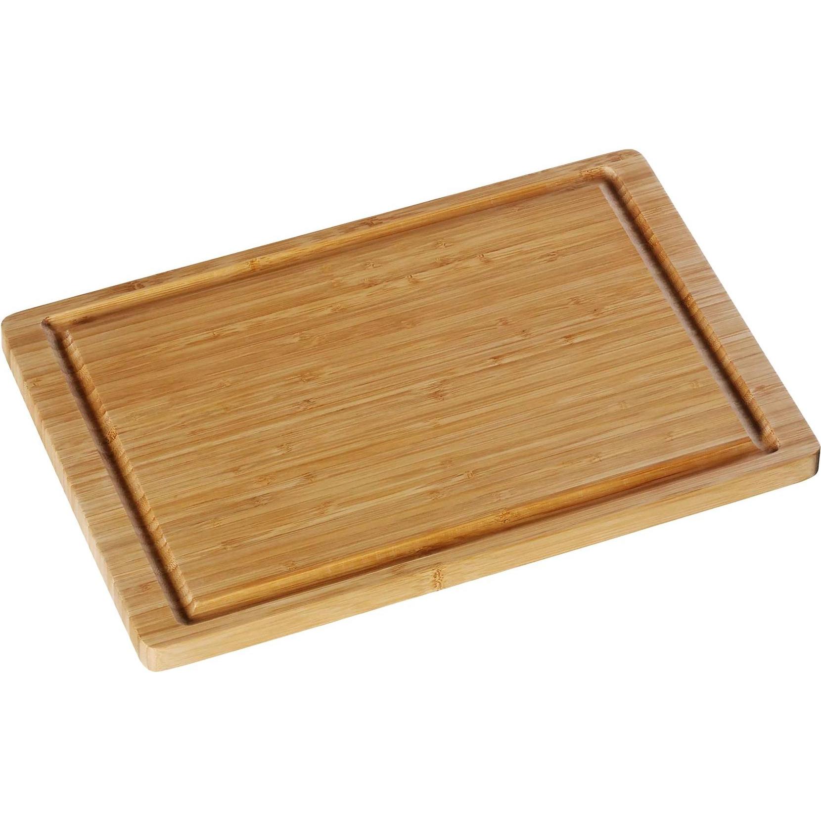 WMF Bambus natur Schneidebrett gross mit Saftrille – klingenschonend, Schneidebrett, Braun
