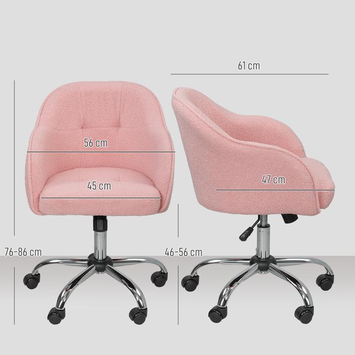 Produktbild Homcom Bürostuhl Polyester, Kunstleder Rosa