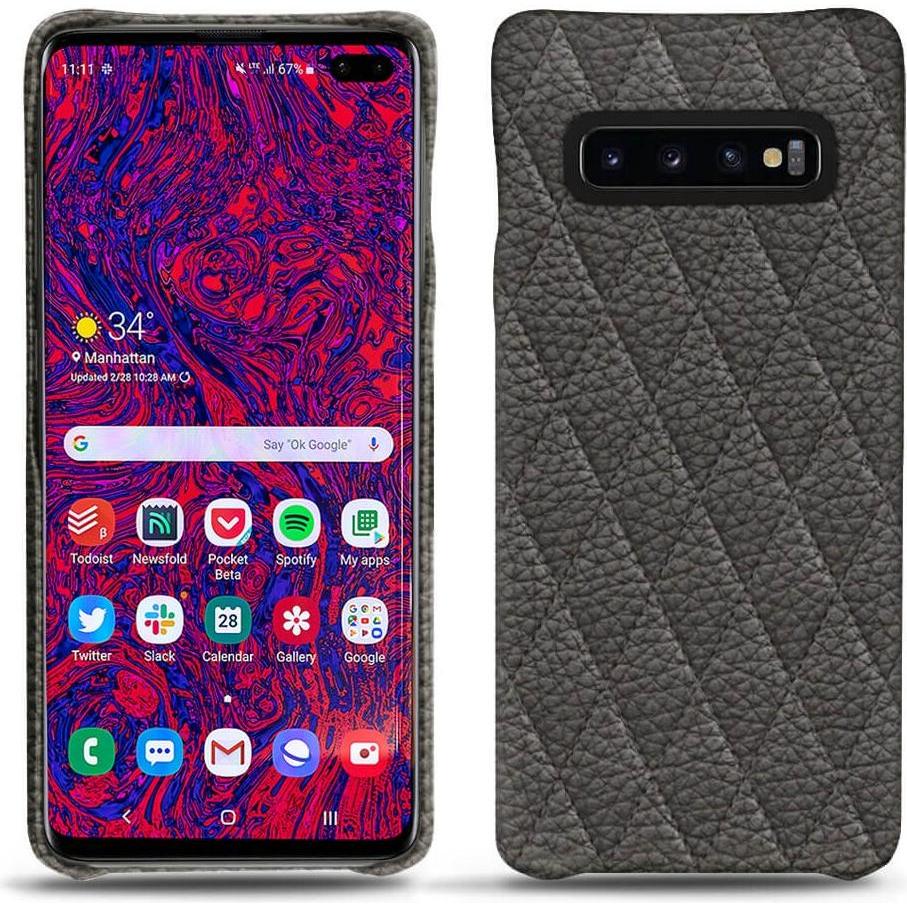 Noreve Lederschutzhülle (Samsung Galaxy S10+), Smartphone Hülle, Grau