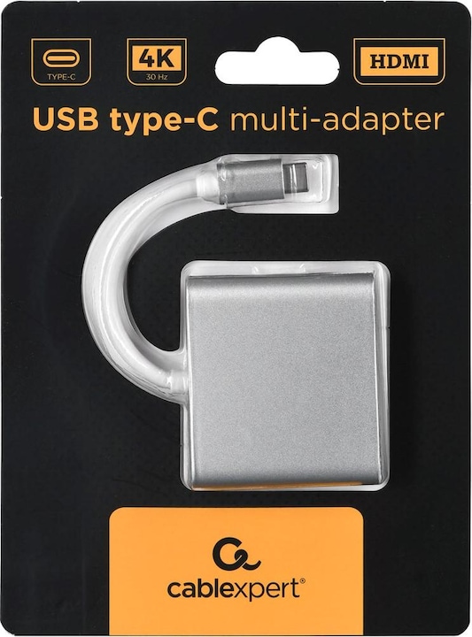 Image du produit Gembird A-CM-HDMIF-02-SV (USB-C, 3 Ports)