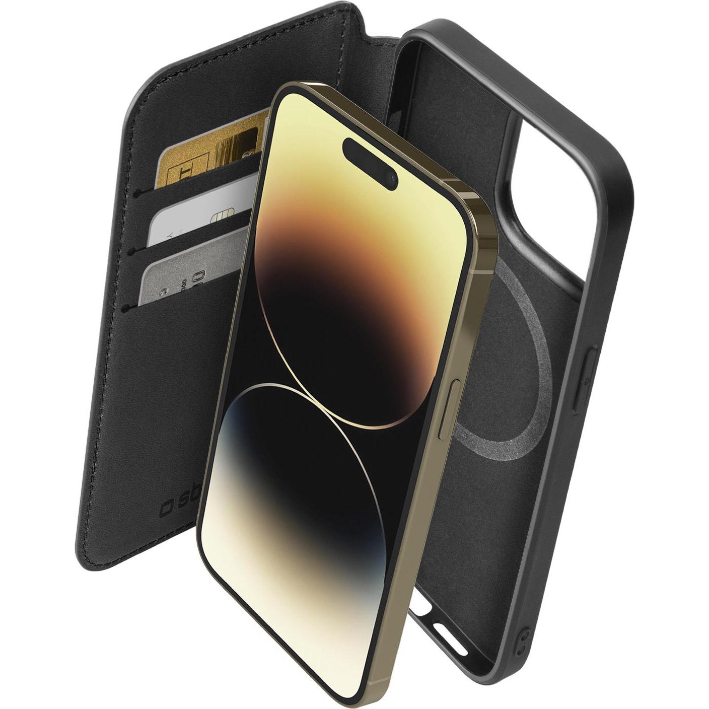 SBS Wallet Case (Apple iPhone 14 Pro Max), Smartphone Hülle, Schwarz