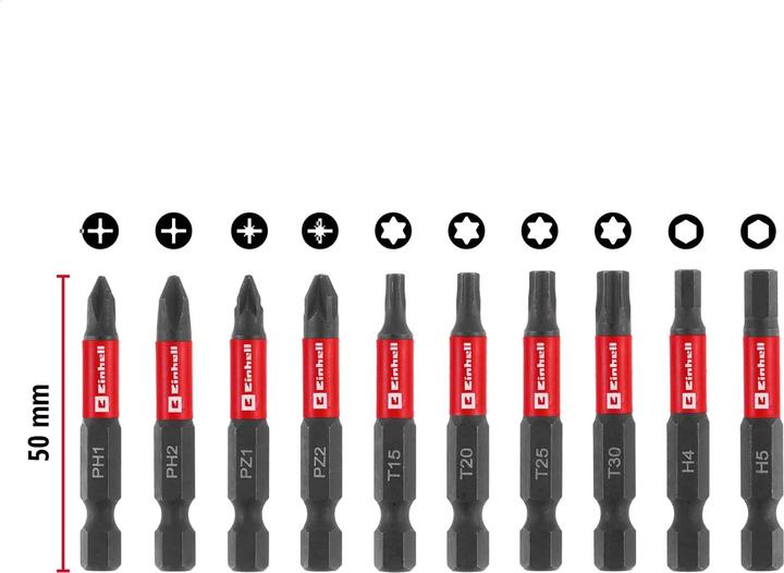 Actual product image Einhell Impact-Bit-Set, 118633, Karabiner, 10-teilig (50 mm)