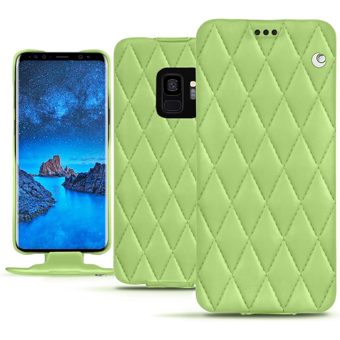 Noreve Lederschutzhülle vertikal (Samsung Galaxy S9), Smartphone Hülle, Grün