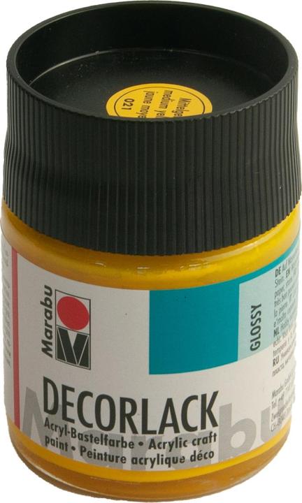 Actual product image Marabu Acrylic lacquer "Decorlack", medium yellow, 50 ml, in jar (medium yellow, 50 ml)