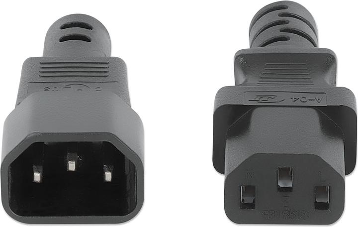 Image du produit Manhattan 352673 Przedłużacz câble zasilający IEC320 C14 na C13 10A 1m czarny (1 m)