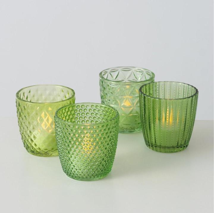 Produktbild Boltze Home Windlicht Marilu 4er Set, Grün (4 x, 7.5 x 7 x 7.5 cm)