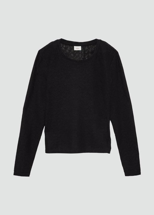 S.Oliver T-Shirt Schmales Longsleeve aus elastischer Spitze (L)