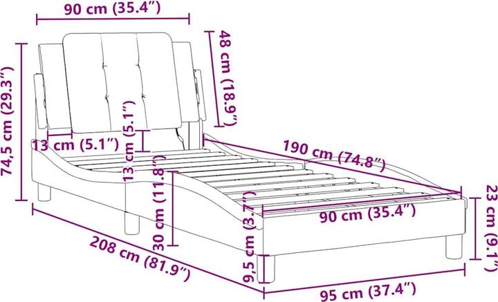 Image du produit vidaXL Bettgestell (90 x 190 cm)