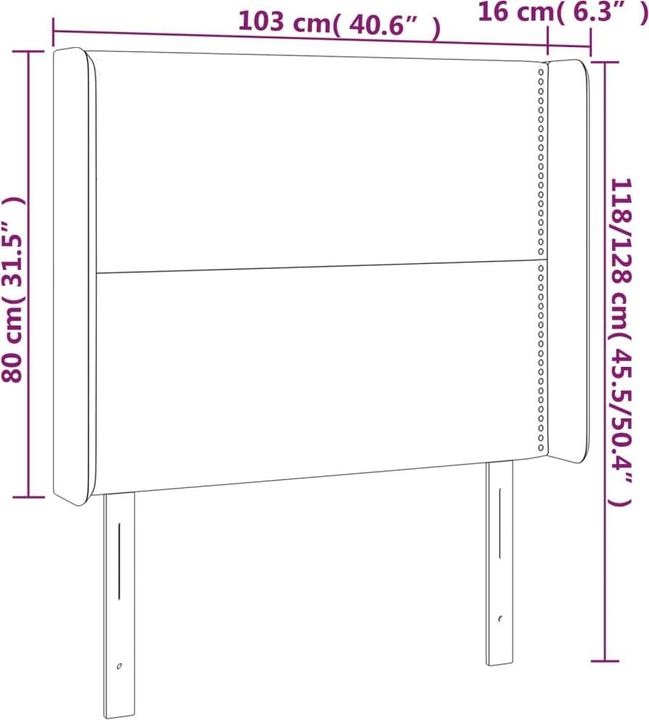Produktbild vidaXL LED Kopfteil (163 x 16 x 128 cm)