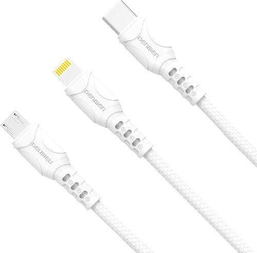 Produktbild Denmen 3IN1 USB-KABEL WEISS 1M D05E 2.4A 1M (1 m)