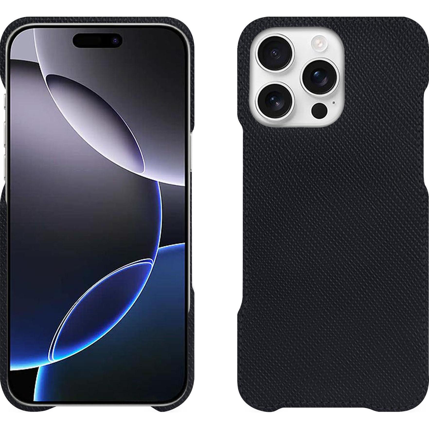 Noreve Lederschutzhülle (Apple iPhone 16 Pro Max), Smartphone Hülle, Schwarz