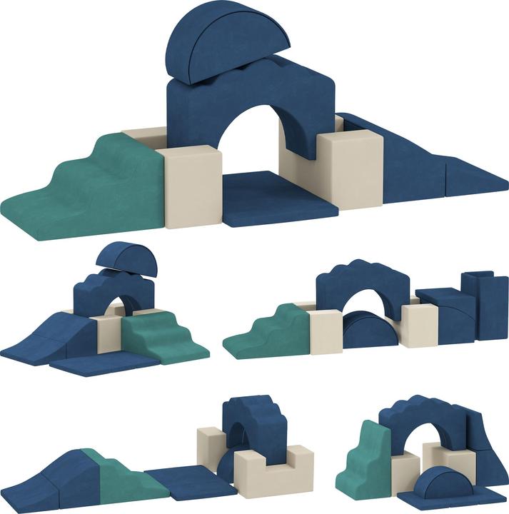 Aiyaplay Schaumstoff Bausteine Samt, Schaumstoff Blau