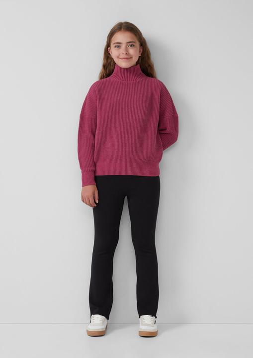 Produktbild s.Oliver Strickpullover Loose Fit Strickpullover mit Stehkragen aus Chenille-Garn (146, 152)