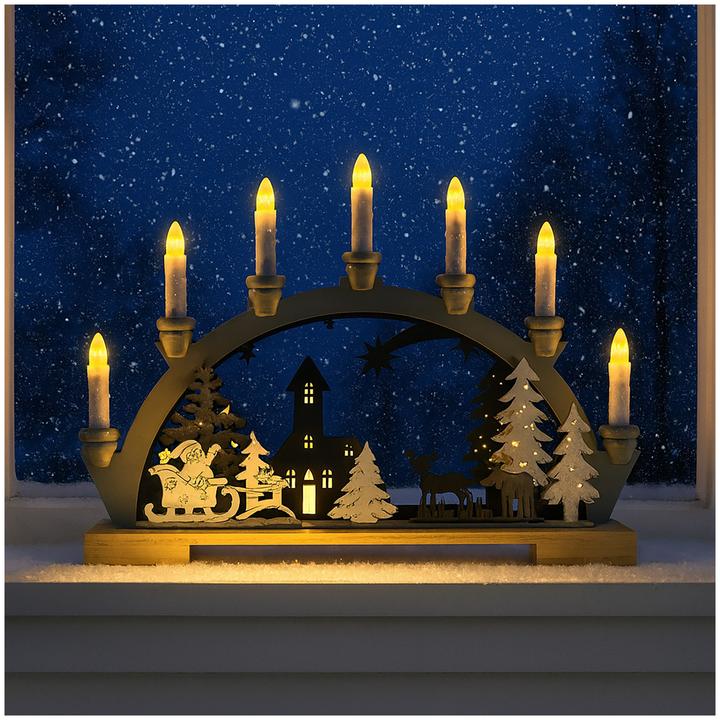 Produktbild HTI-Living Leuchtbogen Weihnachtsschlitten Grau