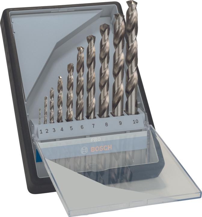Image du produit Bosch Professional Zubehör Assortiment de forets hélicoïdaux PRO Metal HSS-G, 10 pcs. (5 mm, 6 mm, 7 mm, 8 mm, 10 mm, 4 mm, 3 mm, 2 mm, 1 mm, 9 mm)