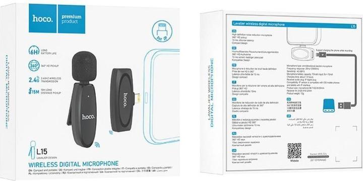 Actual product image Hoco Mikrofonas L15 Lightning juodas